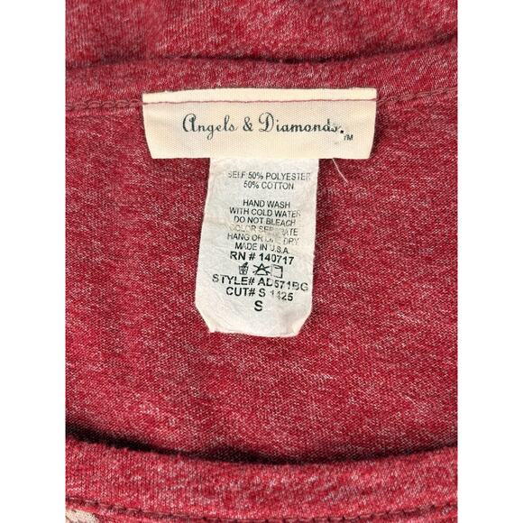 Angels & Diamonds Y2K Dual Cross Top Gothic Grunge Shirt Affliction Style SMALL - Picture 6 of 6